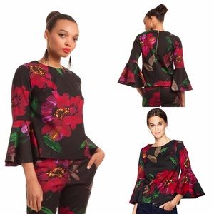 Trina Turk Splendid Floral Bell Sleeve Top